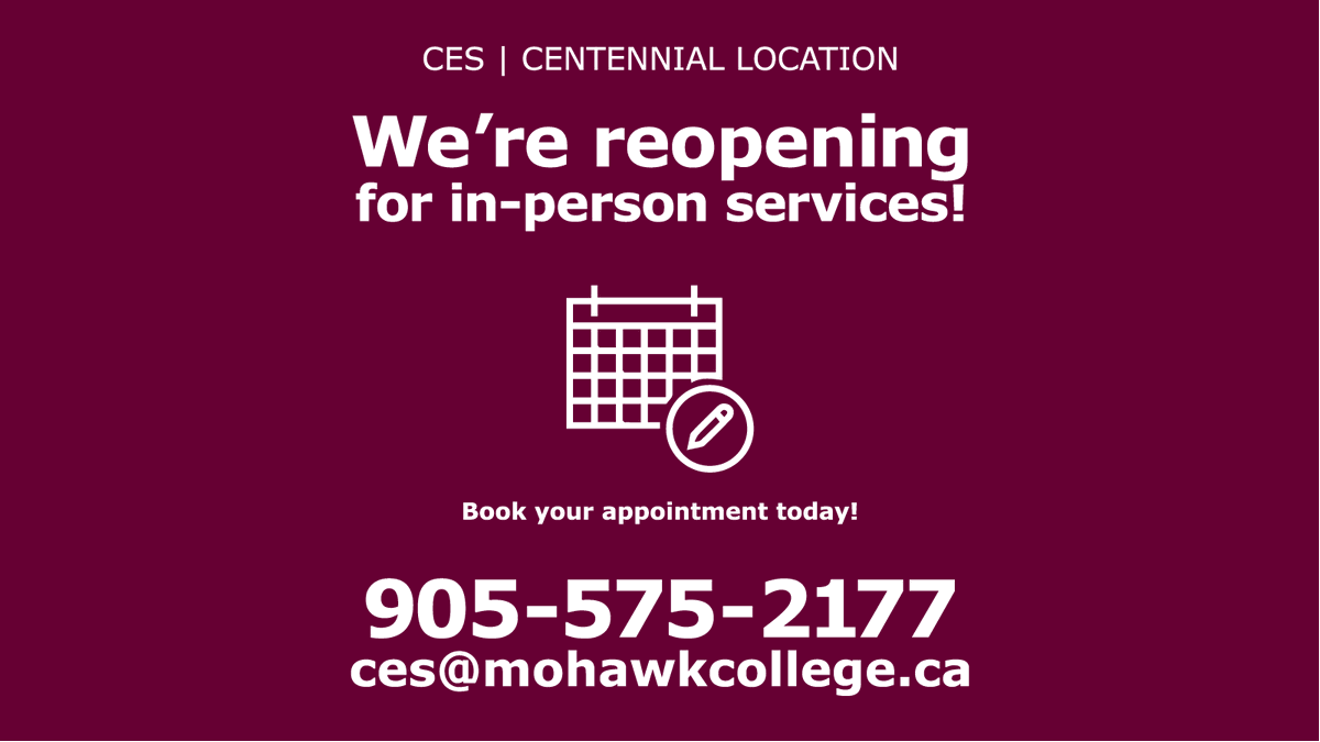 🏢Beginning on Monday, March 14, <a href="/CESMohawk/">FREE Employment Services at Mohawk College</a>  – Centennial Location will be open for in-person services to Job Seekers by appointment only! Call 905-575-2177 or email ces@mohawkcollege.ca to book your appointment. 

For full details, visit: mohawkcollege.ca/ces
#HamOnt #ONJobs