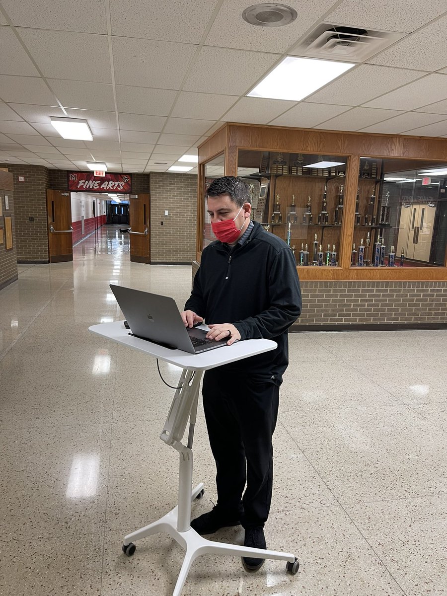 The more you're in the hallways, the more connections you make.

That's the idea behind the standing desks used by school leaders in the <a href="/mississinewahs/">Mississinewa High School</a> community.