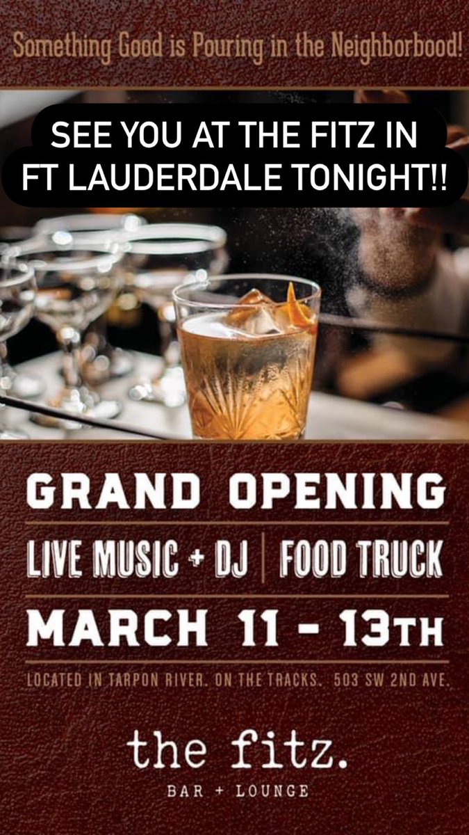Fitzness's tweet photo. See you at The Fitz in Ft Lauderdale tonight!! #grandopening #thefitz https://t.co/4ha8CY1d8G