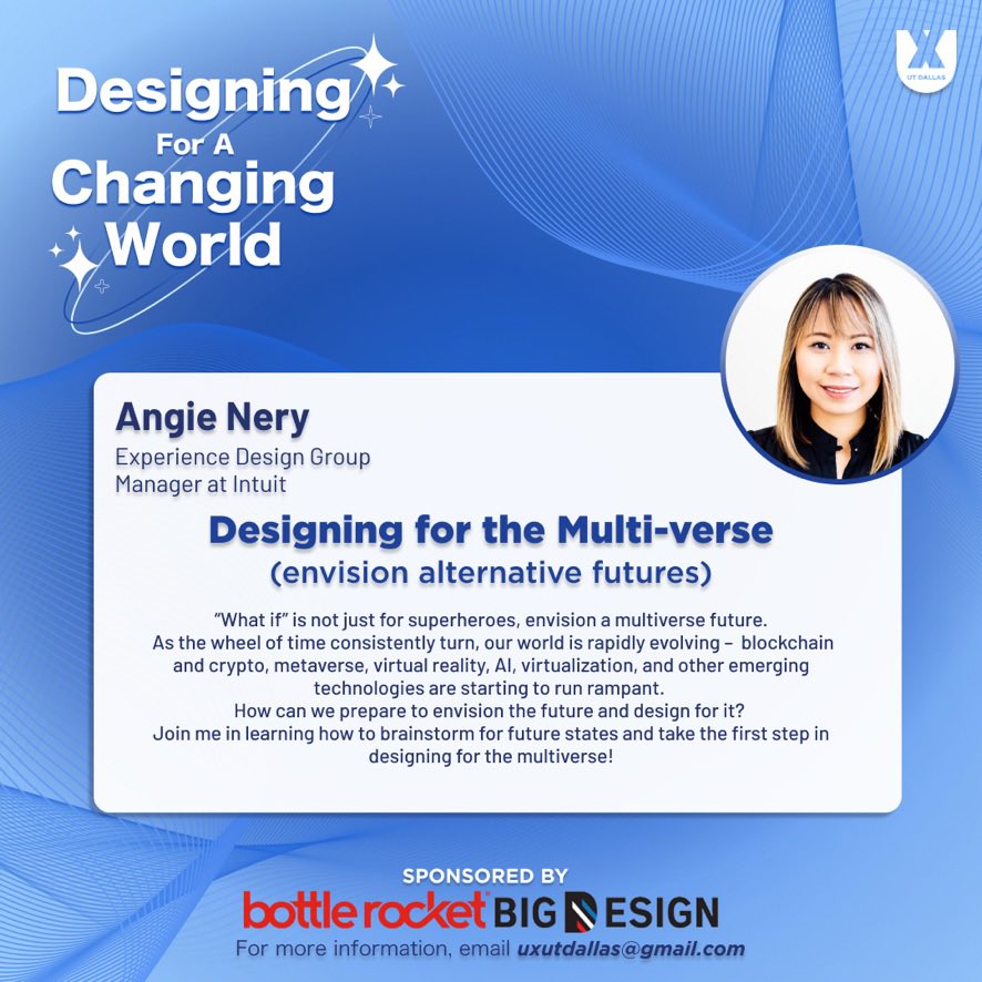 We’re thrilled to share the third speaker for our Designing For A Changing World Conference!

Meet Angie Nery, Experience Design Group Manager at <a href="/Intuit/">Intuit</a>, who’ll be talking about designing for emerging technology.🔮

bit.ly/uxconference20…
