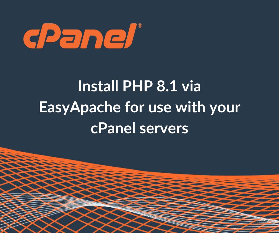 cPanel's tweet image. We at cPanel® know it is important that we offer the most up-to-date PHP version to support your business operations. Install PHP 8.1 via EasyApache for use with your cPanel servers today! Visit: bit.ly/3KvOx5O for more details! #cpanel #EasyApache #installtoday