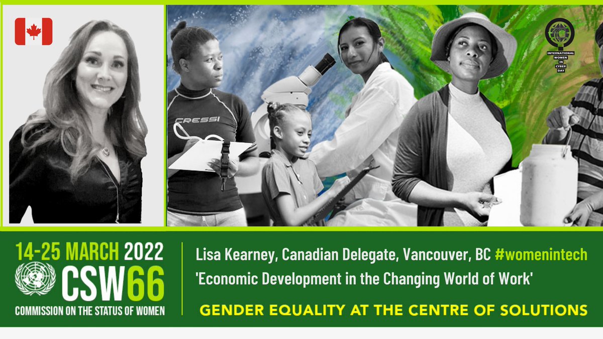 lisakearney_'s tweet photo. Honoured to be selected as one of Canada's delegates at UNCSW66. The Commission will evaluate progress on Economic Development in the Changing World of Work. #UNCSW66 #womenintech @womencssociety #diversity #womenincybersecurity #infosec #equalpay https://t.co/6Xic4mguUH https://t.co/VDJAUHrNqm