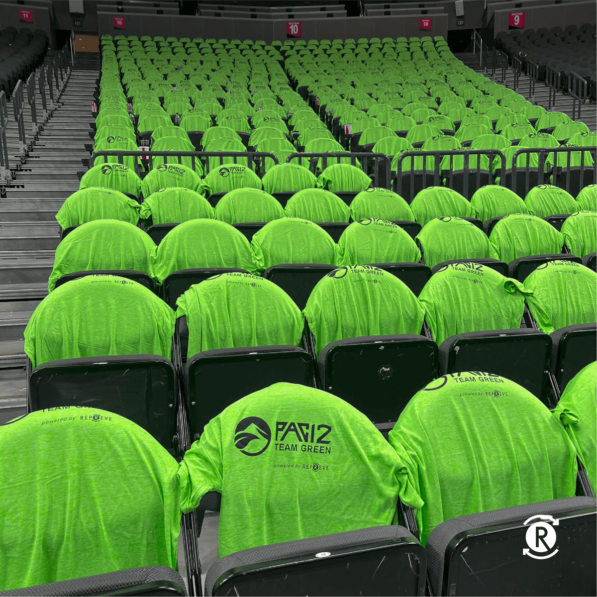 UnifiSolutions's tweet photo. UNIFI is turning a section of @TMobileArena green for the #Pac12MBB Tourney! 🏀 Green t-shirts made from 6️⃣ recycled bottles each will be given to an entire section of fans, thanks to @repreve Visit the REPREVE Mobile Tour to learn more! #Pac12TeamGreen #ZeroWaste https://t.co/Q9ZTSCEswK