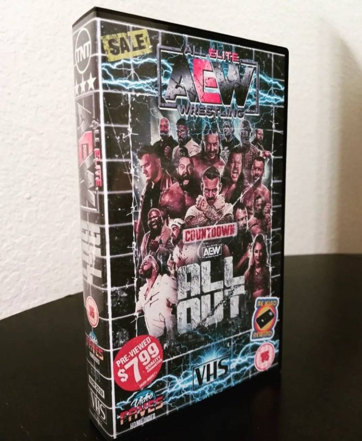 VideoFaves's tweet photo. @AEW @RJCity1 Can they mention our custom @AEW vhs design on there too? 😁 📼 https://t.co/Aw5zeMCq92