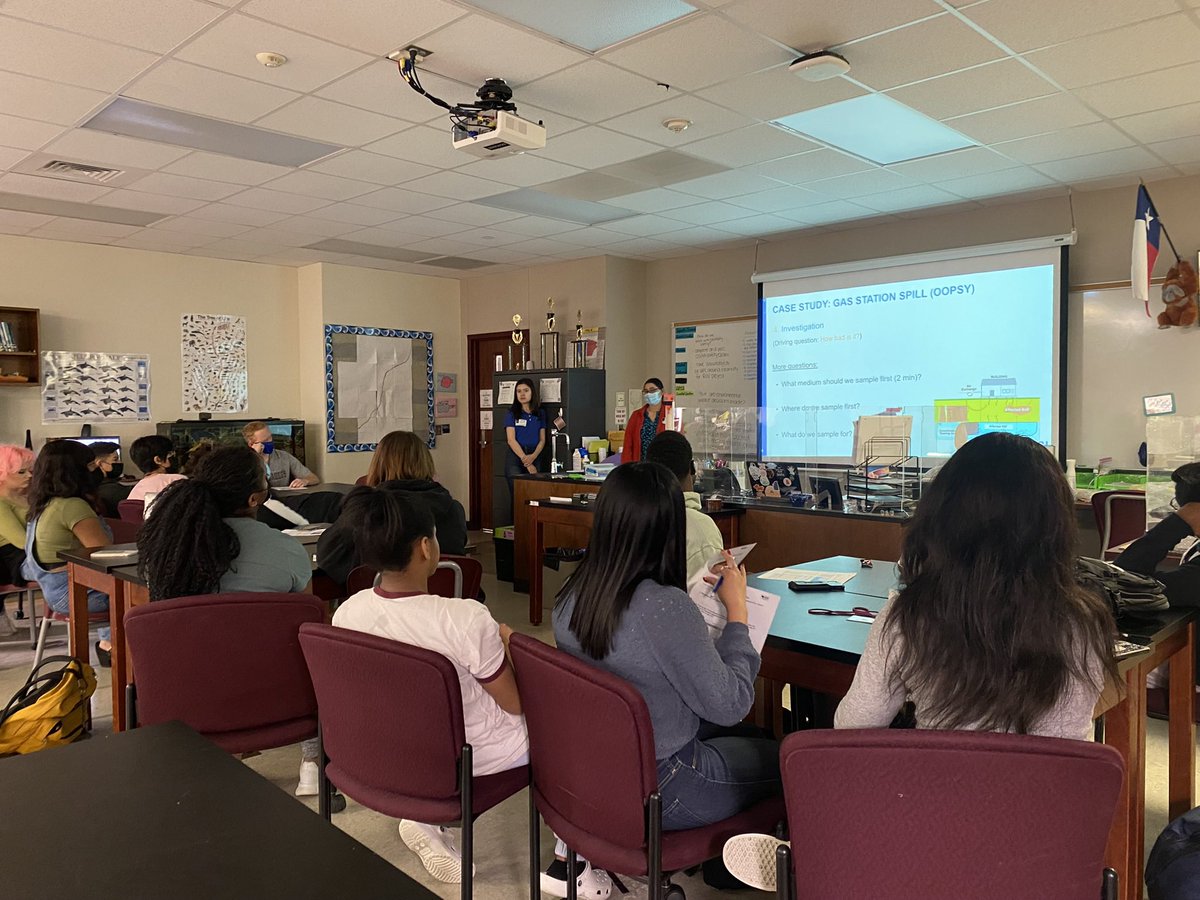 AP Environmental students engage with <a href="/inc_gsi/">GSI Environmental Inc</a> environmental consultants Jessica and Luz in a case study to learn about careers in the field and experience application of environmental science principals they’ve learned this far. <a href="/Humble_2ndSci/">Humble_2ndScience</a> <a href="/HumbleISD_SCHS/">Summer Creek High</a>