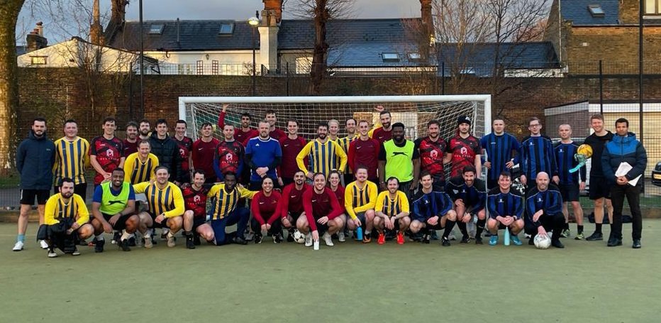 OrleansPark's tweet photo. Great turnout for the inter school staff football tournament. Thanks to Mr Wateridge for organising, and thanks to @StRRCCollege @christs_school @HamptonSchool for getting involved in such a fun (yet highly competitive!) event. Bragging rights go to @StRRCCollege ...this time! 😜 https://t.co/grQzztw1r6
