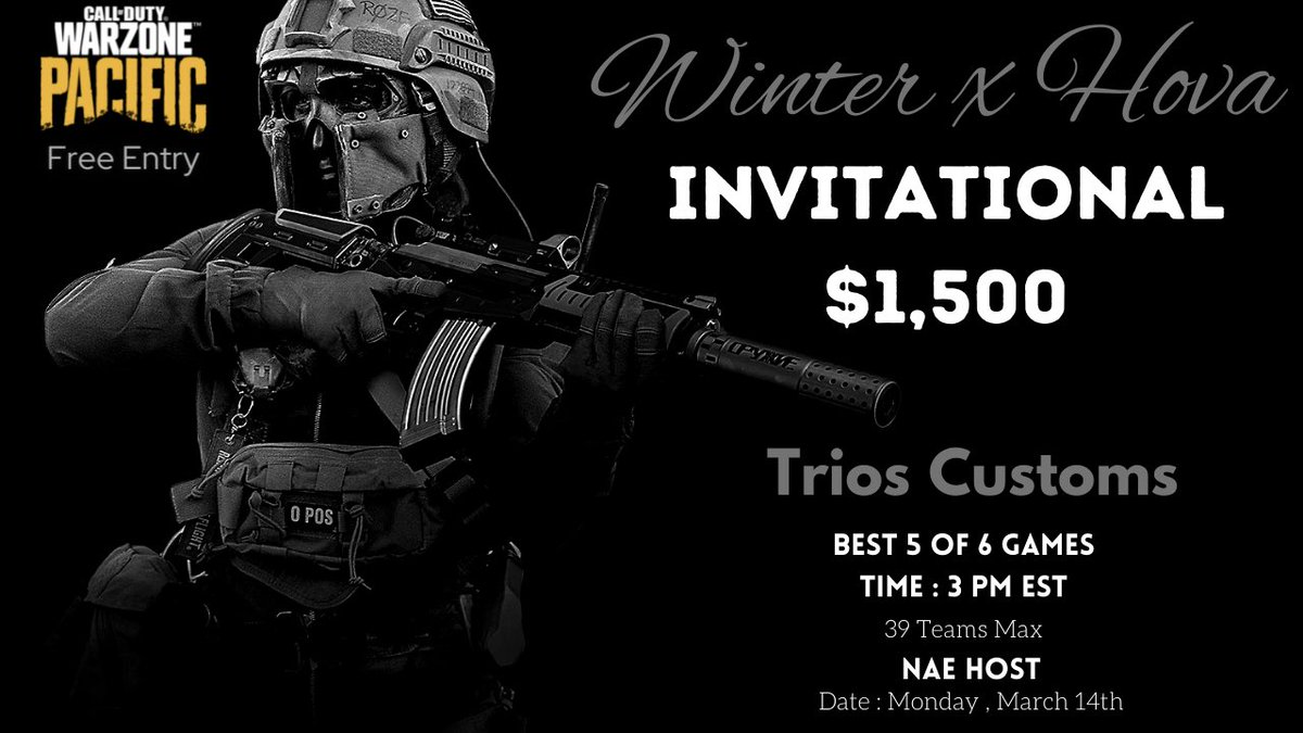 Winterellas x <a href="/HoVaKitZ/">HoVaKitZ🐧</a> $1,500 Invitational Trios Customs 

📅 Monday , March 14th | 3 PM EST
🎟 FREE ENTRY 
📍More info below on graphic

MUST RT to be considered, I favour those that join my previous customs the fastest and in general too ofc 😁. DO NOT DM, comment below only.