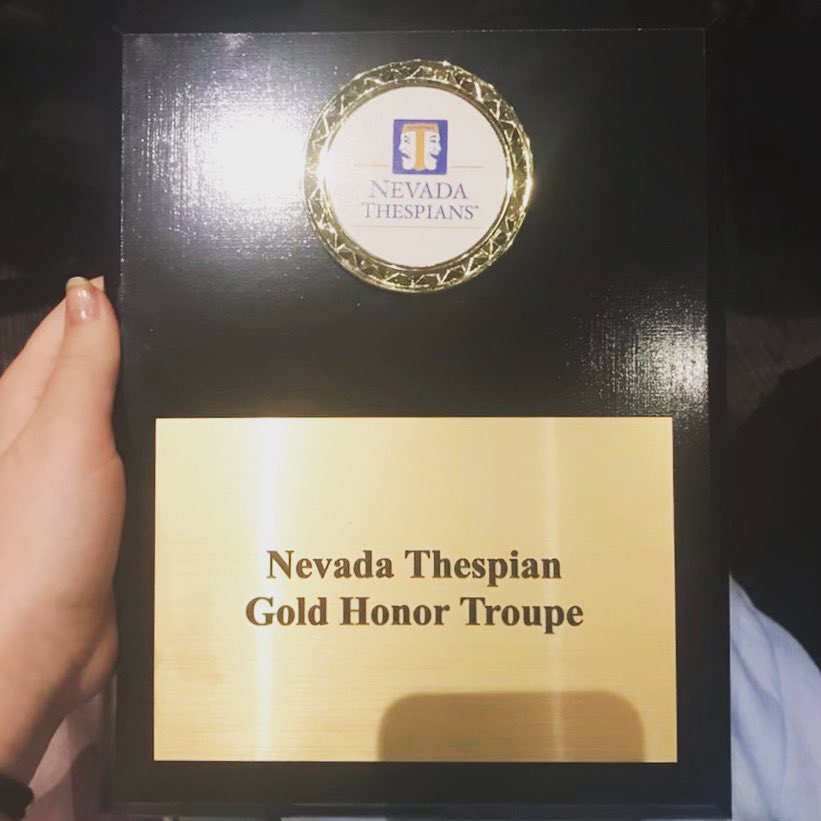 cckingofficial's tweet photo. Had a fabulous time @NevadaThespians conference and very honored KO Thespians received the spotlight Nevada Thespian Gold Honor Troupe Award #proudthespian @KnudsonMS #ccking #artist #actress #troupelife https://t.co/wzlrm8fDuB