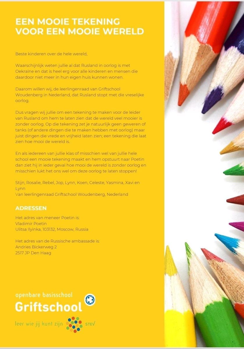 Graag deel ik dit initiatief van kinderen! 🕊 @op1npo @Jinek_RTL