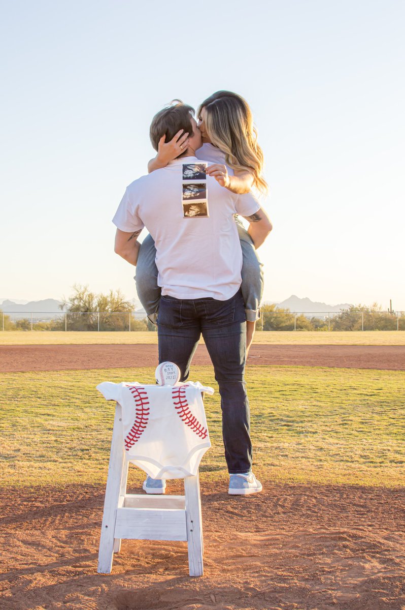 J_Steele21's tweet photo. Coming to a ballpark near you this July! Libby and I are ecstatic to be bringing this baby boy into the world! Gods timing is always perfect! ❤️ https://t.co/n1NnjiAy9I