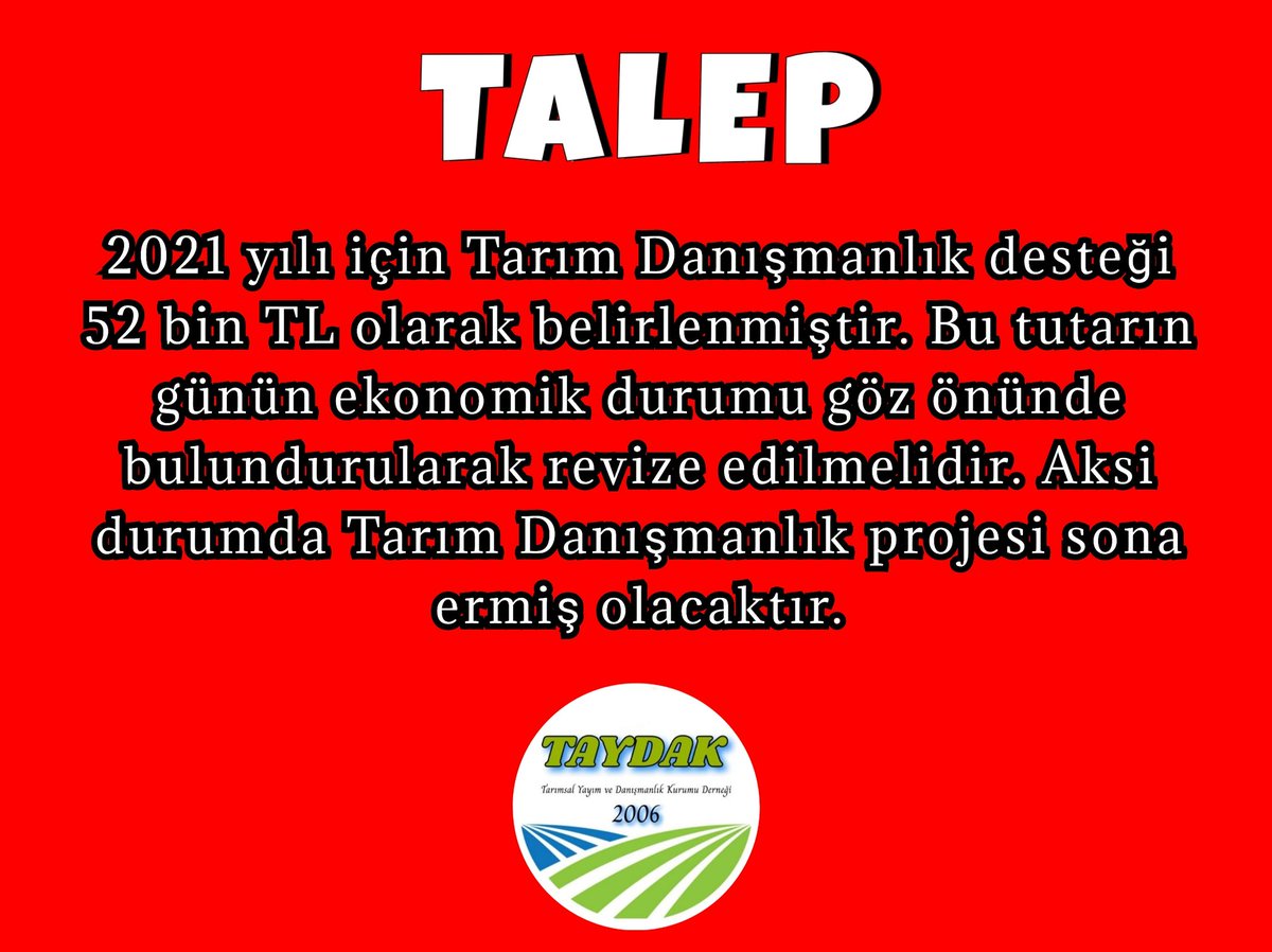 #tarimdanismanlarimagdur 
@tbvahitkirisci 
<a href="/RTErdogan/">Recep Tayyip Erdoğan</a> 
<a href="/semsibayraktar/">Şemsi Bayraktar</a> 
<a href="/faiktoy/">Faik Toy</a> 
<a href="/ankara_kusu/">ANKARA KUŞU</a> 
<a href="/TAYDAK_/">TAYDAK</a>