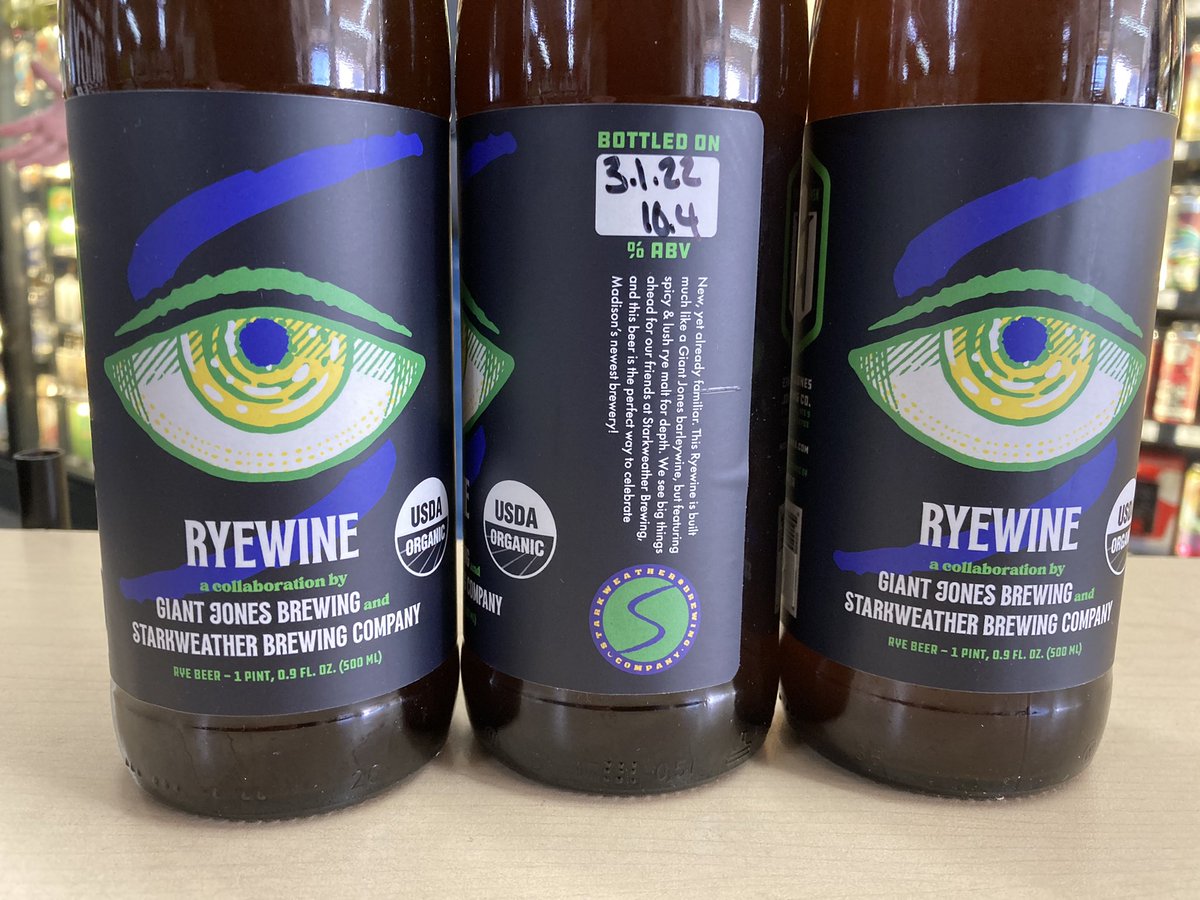 HarleysLiquor's tweet photo. Our new neighbors @StarkweatherBC teamed up with @GiantJonesBeer with organic Ryewine! #drinklocal #wibeer #beerfriends https://t.co/7d2KqVsvWT