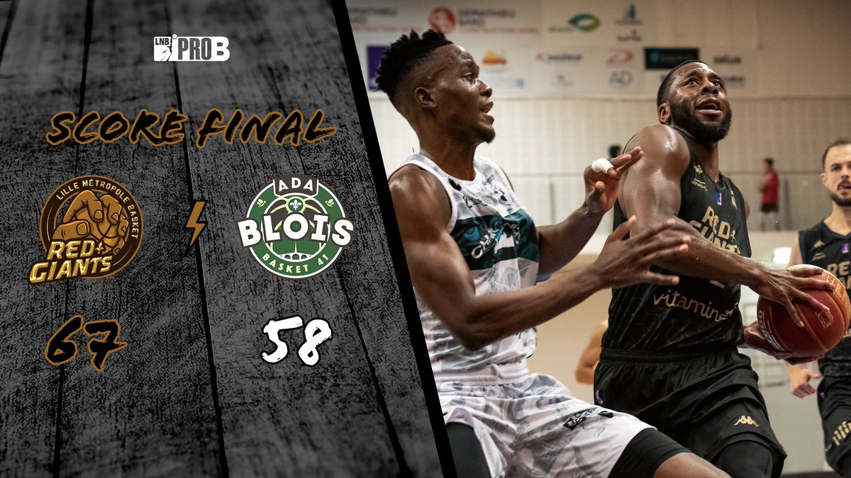 𝙇𝙄𝙑𝙀 ⎪❌❌❌❌

Magnifique performance du LMB qui s'impose face au troisième du classement 🔥🔥🔥

<a href="/LMBasket/">Lille Métropole Basket 🏀</a> 67
<a href="/ADABloisBasket/">🐝 ADA Blois Basket 41 🐝</a> 58

📸 Christophe Delrue

#prob #blackGIANTS ⚫️🟡