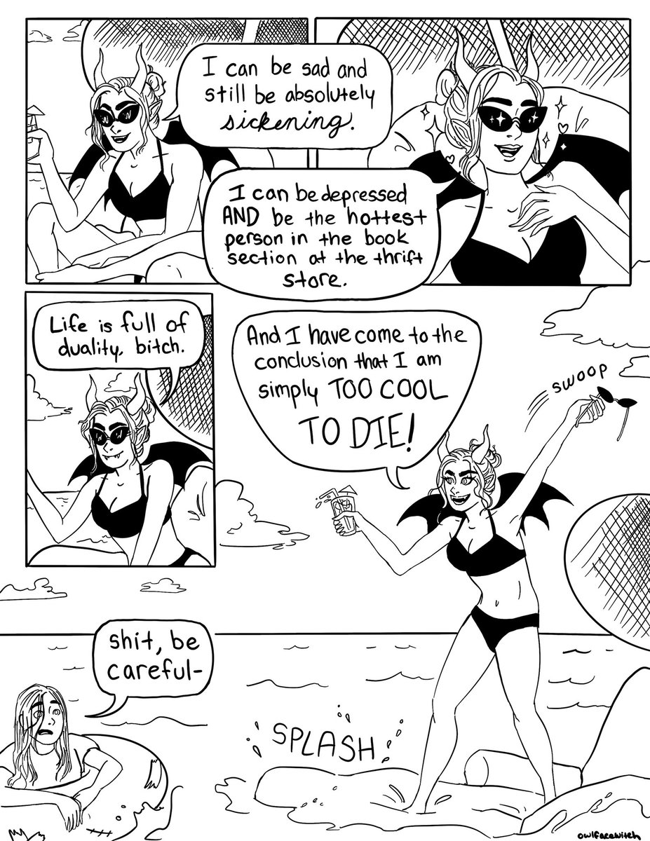owlface_witch's tweet photo. A comic about living. Pt 1/2

(CW for mentions of death, though like, in a funny way) https://t.co/GjlqwgExTO