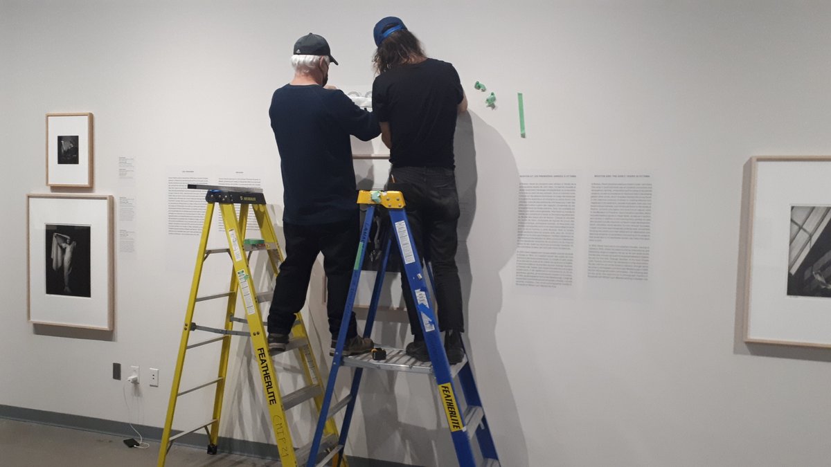 conlin_dan's tweet photo. All hands on deck for finishing touches to "The World of Yousuf Karsh" opening tomorrow @Pier21. Over 100 amazing portraits of major figures of the 20th century made by this famous photographer, and refugee to Canada: https://t.co/q5xVX65yrW #KarshIsComing @mbamtl @KarshYousuf https://t.co/R6fBp0saYt