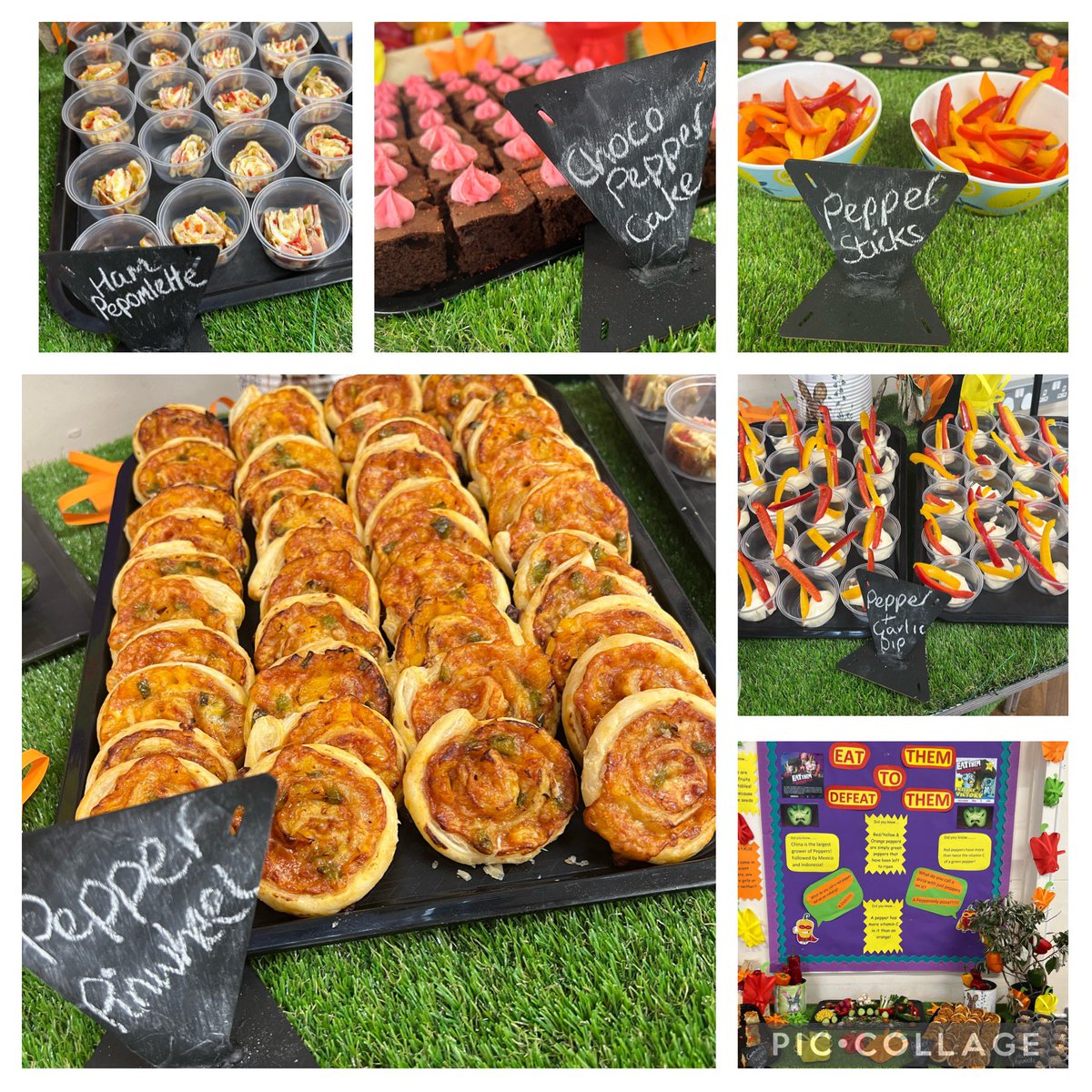 HollyJayC's tweet photo. We’ll PEPPERS @WoodlandsFormby well and truly popped you off! They defeated, curried pepperbread, pepper “jewelled hearts” biscuits, caramel pepper cake, pepper pinwheels, ham “pep”omelette, pepper sticks and dip and chilli pepper chocolate cake! @VegPowerUK #EatThemToDefeatThem https://t.co/AJOrVOZ3BB
