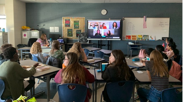 wcsPageMSjc's tweet photo. Had the perfect last day b4 Spring Break at #SEYA22! Saw so many amazing authors on 4 different panels, talked about books, ate pizza &amp; laughed a lot! @seyabookfest #WCSLibs https://t.co/buIPiAHACQ