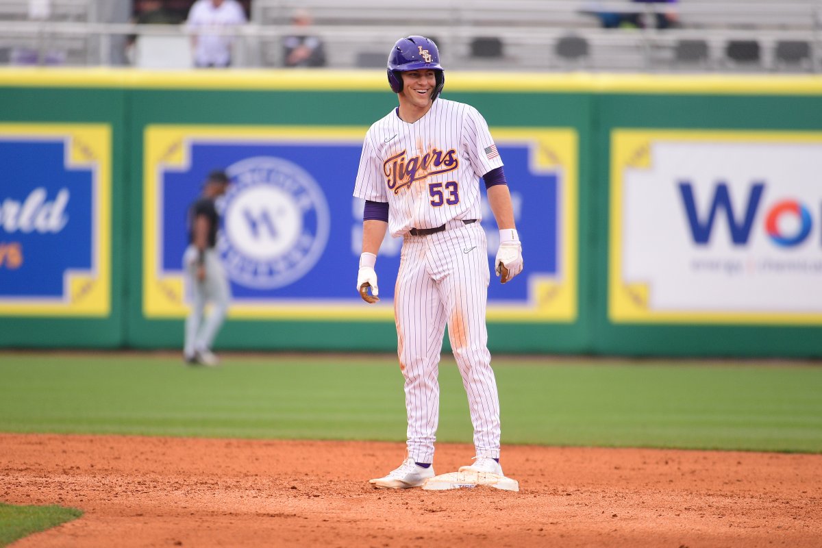 LSUbaseball's tweet photo. End 7 | The Tigers plate one on an RBI single by @Jackmerri16 

B-CU - 7
LSU - 8 https://t.co/xhRmgysQz6