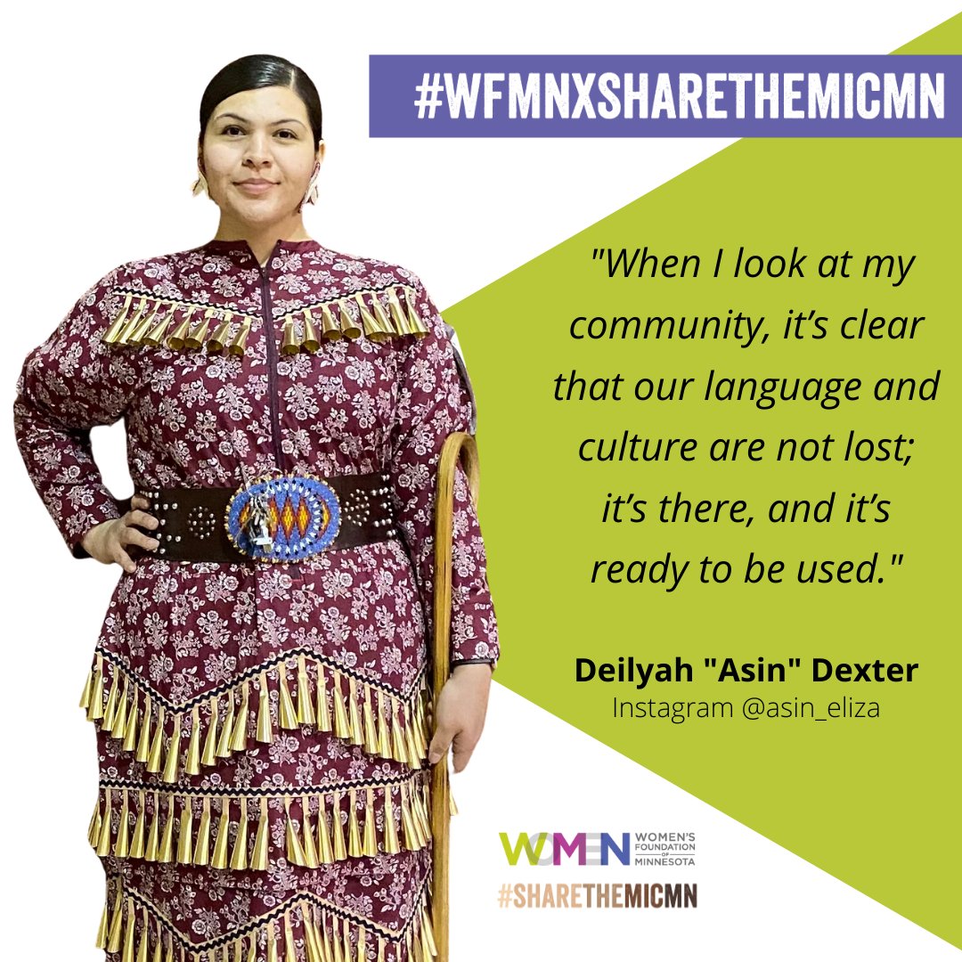 #WFMNXSHARETHEMICMN. "When I look at my community, it's clear that our language and culture are not lost; it's there, and it's ready to be used." -Deilya "Asin" Dexter. Instagram: @asin_eliza. 