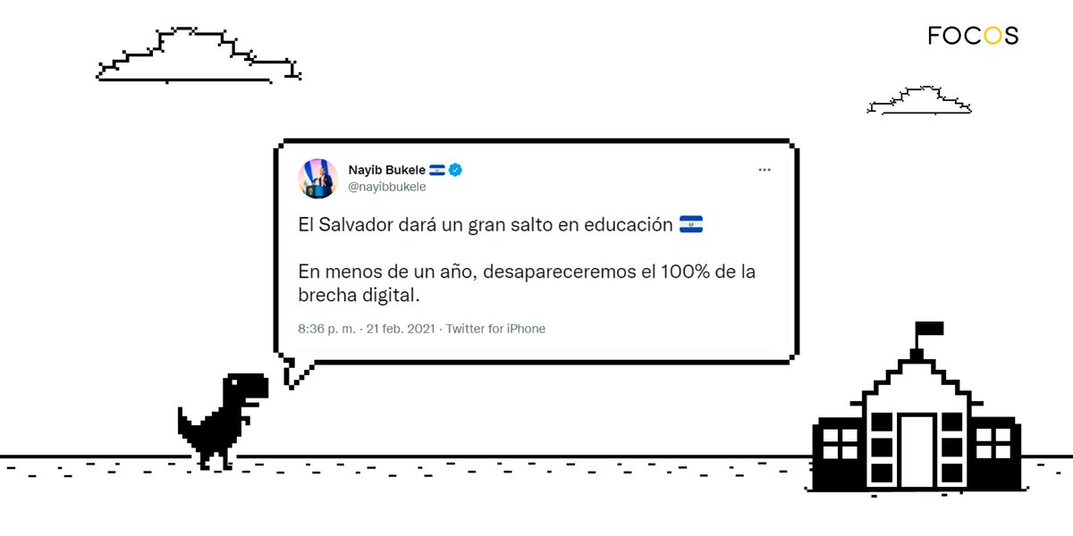 focostv's tweet photo. #PlanSinDatos| El presidente Bukele prometió en febrero de 2021 eliminar el 100% de la brecha digital en el plazo de un año, según los datos oficiales ha entregado computadoras al 94% de los estudiantes del sector público; pero sin suficiente internet, es una promesa sin cumplir. https://t.co/IsGjsp6suQ