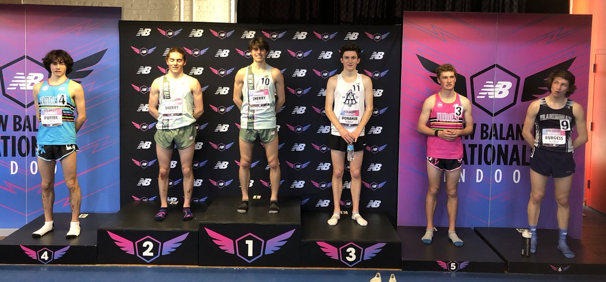 Just as unbelievable was that New England runners took 5 of 6 podium spots with James Donahue, 3rd, Aidan Puffer 4th, &amp; Sam Burgess 6th! <a href="/TheRunningAcad/">The Running Academy</a> <a href="/ArmoryNYC/">The Armory</a> <a href="/BayStateRun/">Bay State Running</a> <a href="/OceanStateRun/">Ocean State Running</a> <a href="/NewEnglands/">CNESSPA</a> <a href="/ciacsports/">CIAC Sports</a>