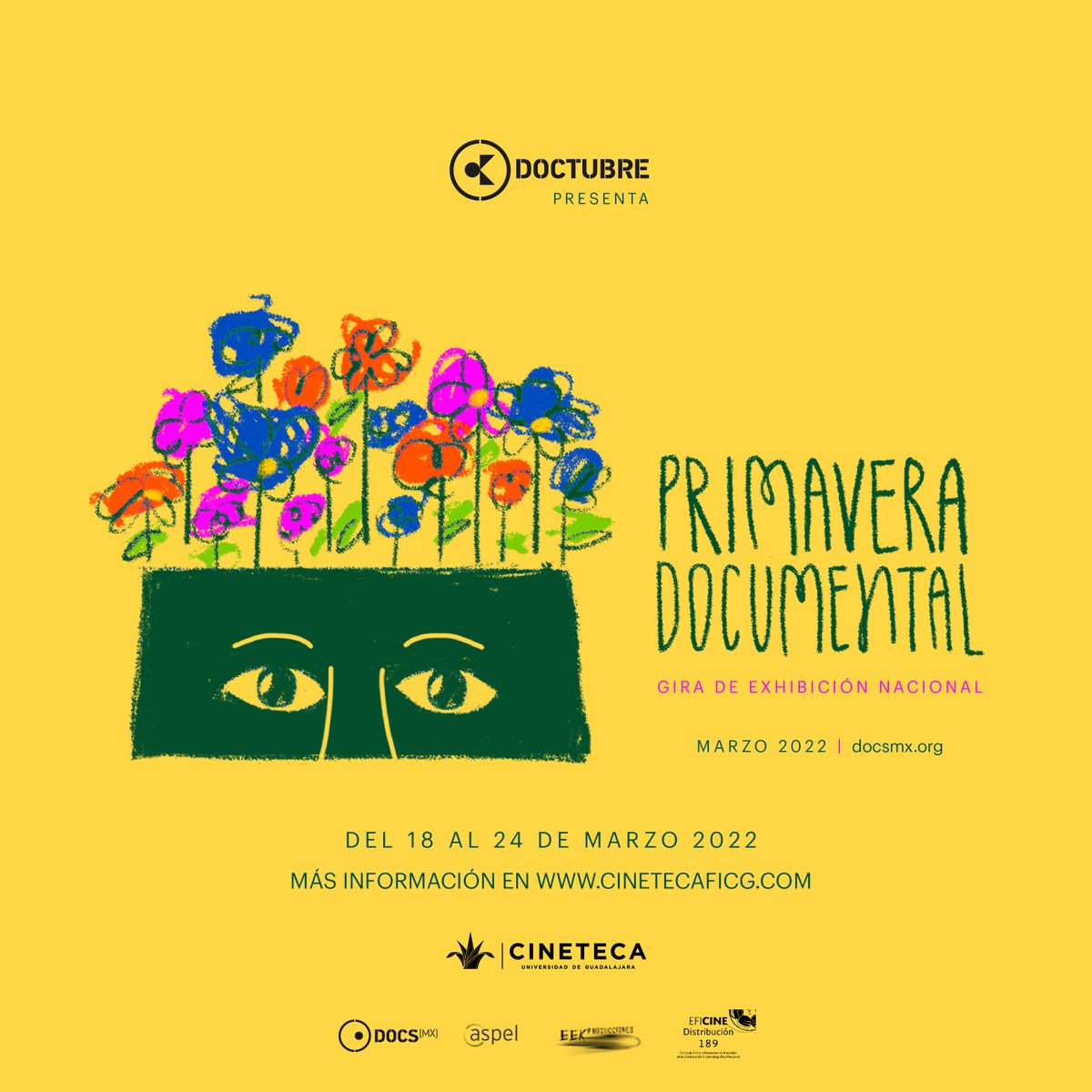 CinetecaFicg's tweet photo. ¡La #CinetecaFICG recibe a la #PrimaveraDocumental! Gracias a @DocsMx y @RDoctubre disfruta de 6 maravillosas películas del 18 al 24 de marzo.
Conoce la programación en 👉 https://t.co/xru1IUc169
#ÚneteAlCambio, #GiraDocumental, #CompartirCine #InDocsWeTrust https://t.co/nl5ZNLFlc3