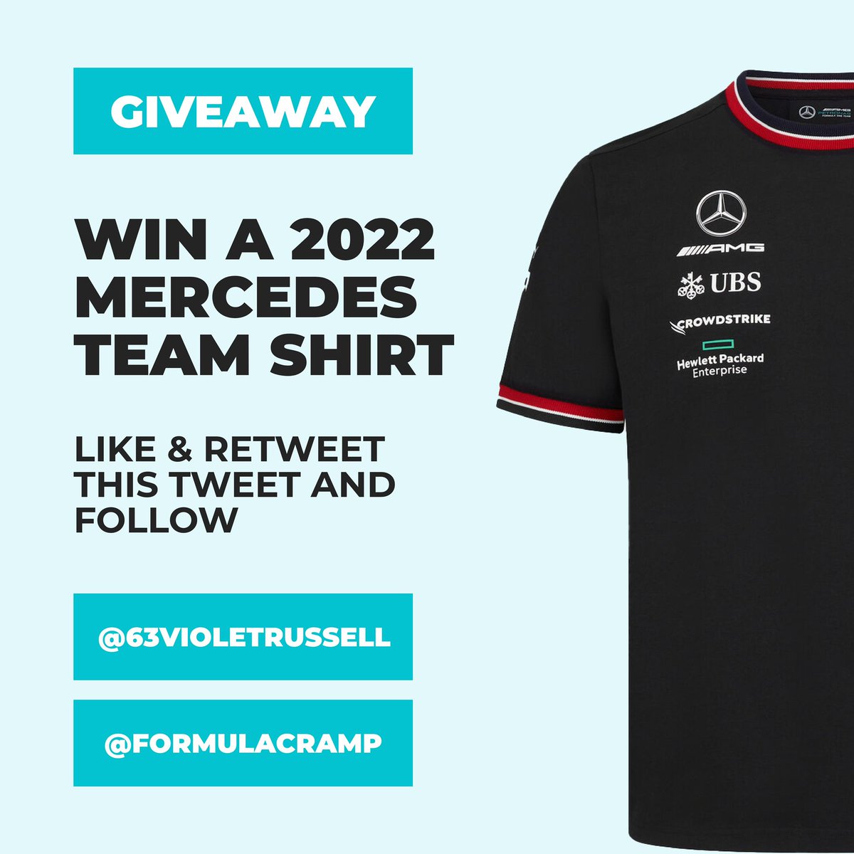 s1nkyourteeth's tweet photo. to celebrate the start of the new season, my boyfriend and i are giving away one 2022 mercedes team shirt! 

how to enter:
♡ follow @formulacramp &amp; me 
♡ like &amp; retweet this tweet
♡ read details in the thread below

giveaway ends march 20th after the race ends 🏁 https://t.co/eb3jUFYgRC