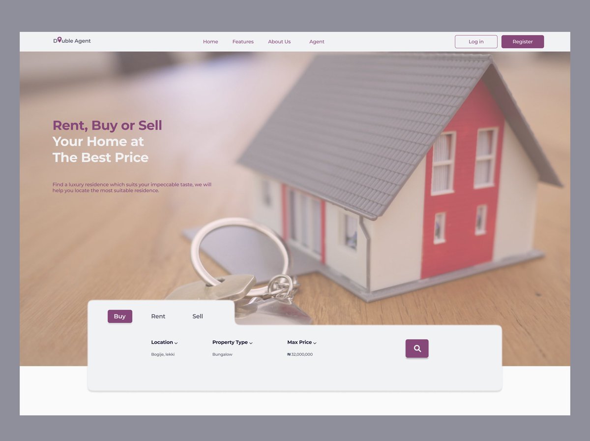 Day 4 of #30DaysUIChallenge  
#uidesign #uxdesign

I designed the landing page of a realtor “Double agent”.