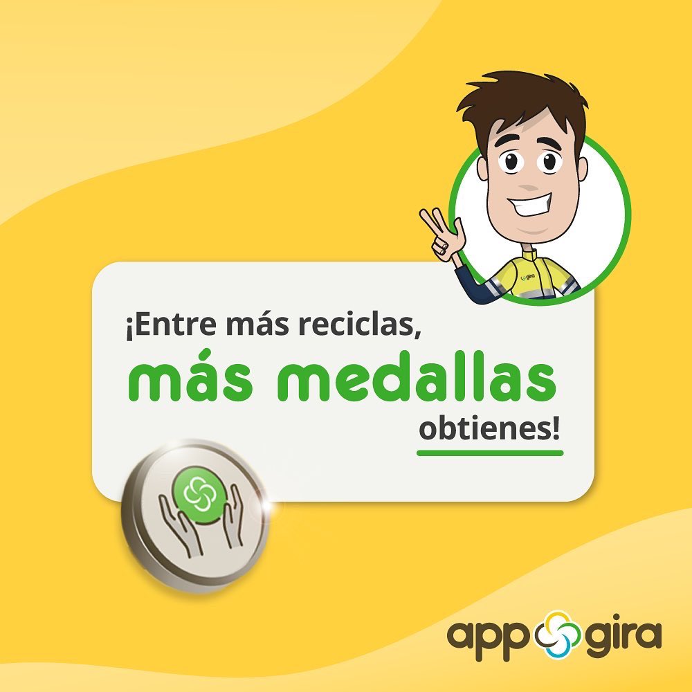 GiraReciclaEC's tweet photo. #appGIRA 😬 👉 ¿Ya ganaste medallas en nuestra appGIRA?
🎖️ Para ganarlas debes llevar tus residuos a los Puntos GIRA y completar el proceso de reciclaje para recibir más ReciPuntos ♻️
📲 ¡Gánalas y conviértete en un experto en reciclaje y cuidado ambiental! 💚🌎
#ReciclaEcuador https://t.co/ayHKaMl6pE