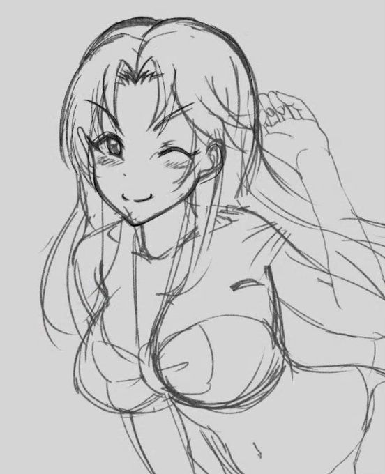 skeb作業中ラフ
次は沙理奈さん! 