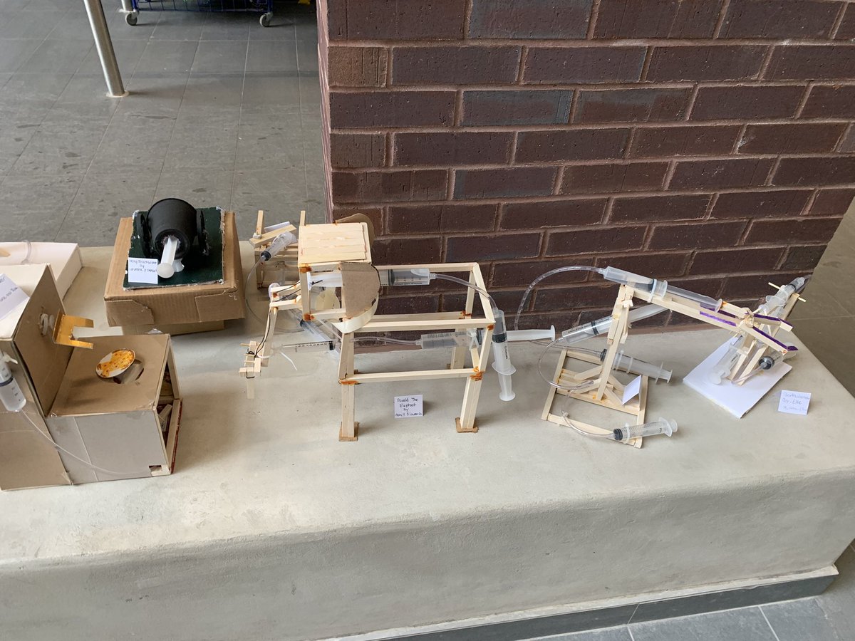Gr. 7/8 Alt. Ss <a href="/TDSB_Avondale/">Avondale Schools</a> display their hydraulic based systems that allow them to produce different functions #STEM #Engineering
