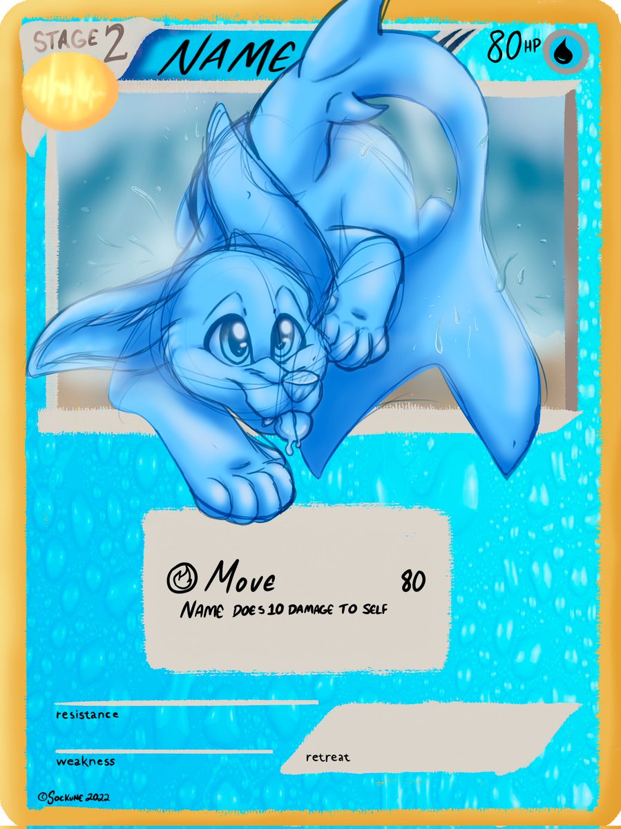 Sockune's tweet photo. So I heard you like pokemon?👀 
Offering full color + shaded Card YCHs! If these do well I'd love to do more typings in the future!

Starting bid $80
Autobuy $170
Min bid Increment +$5

Check the thread below to bid if interested! Or feel free to DM me private offers!

RTs=💗 https://t.co/Ro4bN2W8RO