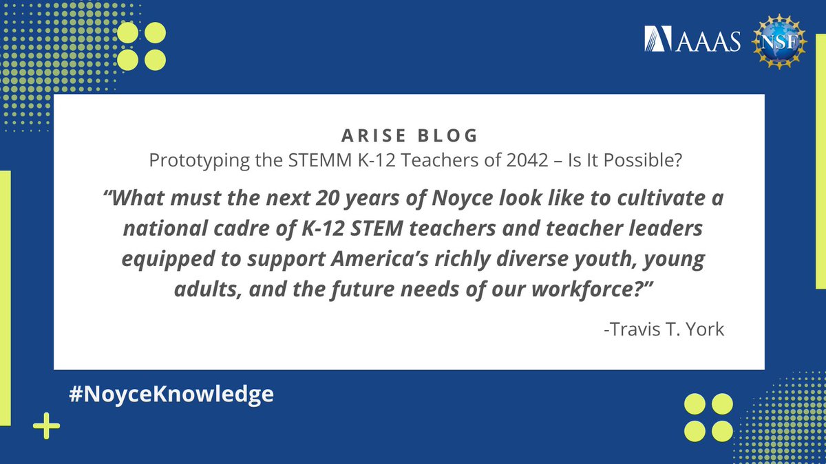 NoyceScholarProgram (@noyceprogram) on Twitter photo How can we leverage #NoyceKnowledge from the past 20 years to envision a more equitable STEM future? Read the recent ARISE blog from <a href="/travisyork/">Travis York, PhD (he/him)</a>: aaas-arise.org/2022/01/20/pro… How can we leverage #NoyceKnowledge from the past 20 years to envision a more equitable STEM future? Read the recent ARISE blog from <a href="/travisyork/">Travis York, PhD (he/him)</a>: aaas-arise.org/2022/01/20/pro…