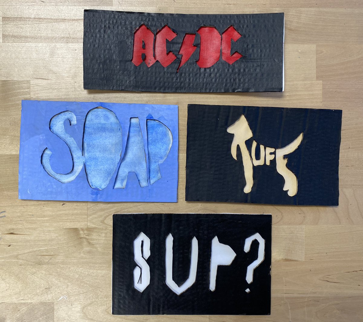 MistyKluesner's tweet image. Grade 5 is designing word art using our @glowforge in Creativity &amp;amp; Design! Our first completed projects from today came out great!

#CUSDrockstar #Creativity #ArtsEdChat #MakerEd @campbellusd @WolfpackCSI