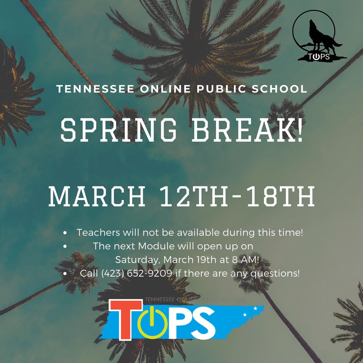 TOPS_Official's tweet photo. 👀🎉💥Have a Wonderful Spring Break!  #tntops #highqualityonlineschool 🌞🏖👏 https://t.co/ri8iqAjx9G