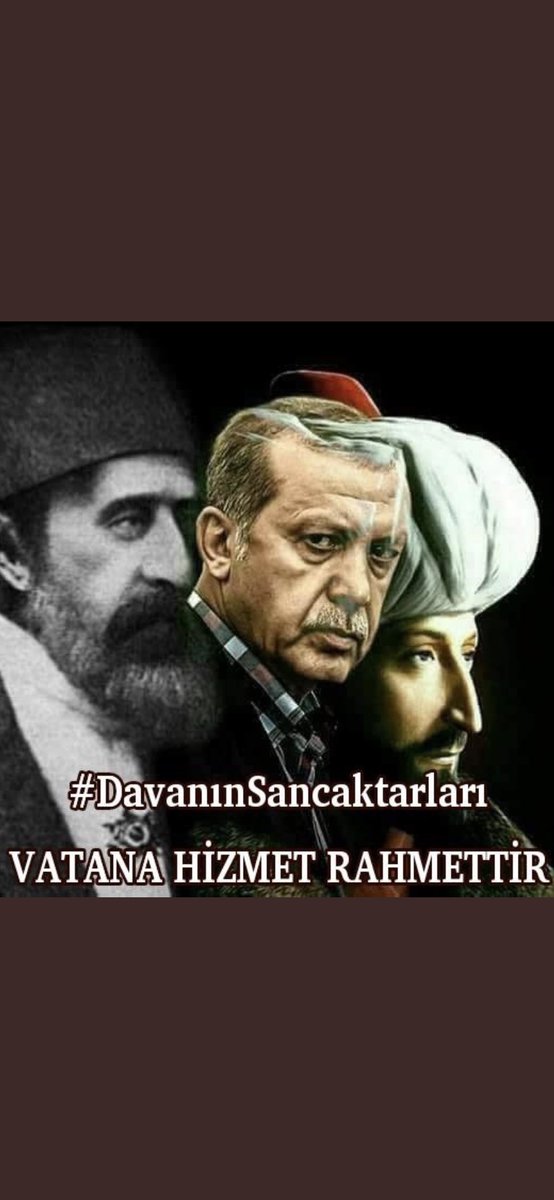 DAVANIN SANCAKTARLARI 
VATANA HİZMET RAHMETTİR 
SIKI DURUN GELİYOR OSMANLININ TORUNU 
#ALAYINA ERDOĞAN YETER 
@ReisbeyHuseyin @ihsanEmirgazi @Abdulhamidim @_Abdulhamid_1 @umutmurare 
@Aydnmermerci @AdicanSaliha 
@reisci001 
@Turan_Ordusu53 @orhanayguler047 @uziTURGttinta @MSC212_