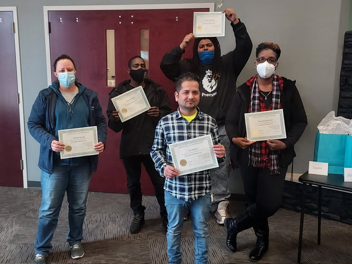 Columbus_Works's tweet photo. Rejoicing with another workshop class today! 🎉 Monday they'll be here working with their Coach &amp; beginning  interview process with our Employer Partners. If you are hiring in Cbus inquire about becoming an Employer Partner by emailing hello@columbusworks.org #ColumbusWorksWorks https://t.co/0Un0Mqh796