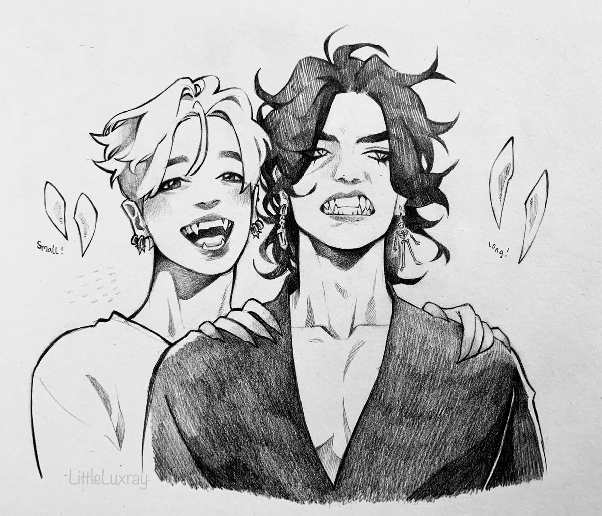 Vampire Tae and Jimin antics, bonding over sharp teeths 