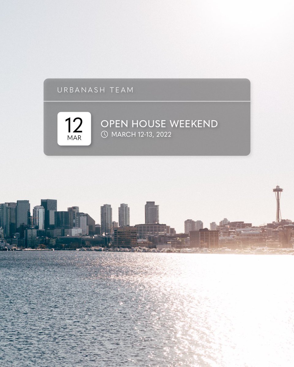UrbanAshTeam's tweet photo. Join the team this weekend for open houses at The VIK, Escala + Site17! 📅🏙
#SeattleRealEstate #SeattleOpenHouse #OpenHouse #UrbanAshTeam #Pointe3 https://t.co/lrmhUCijdn