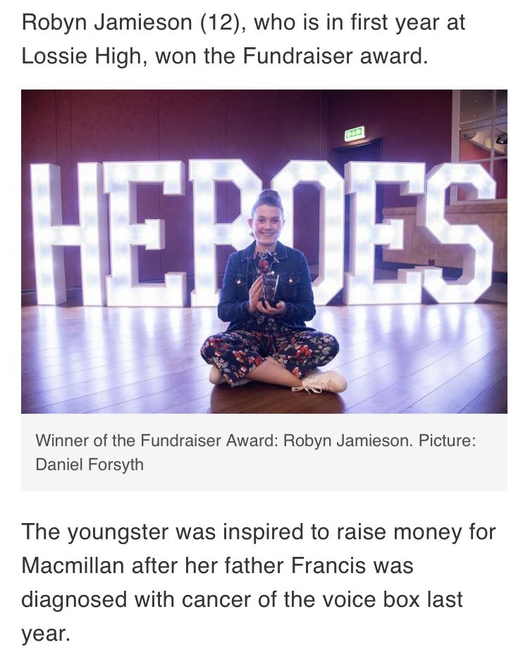 Well done Robyn! Very well deserved. 👏👏👏 @LossieHigh