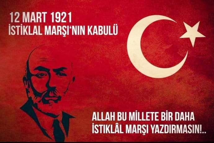 "Hakkıdır, hür yaşamış bayrağımın hürriyet;
Hakkıdır, Hakk'a tapan milletimin istiklâl."🇹🇷

İstiklal Marşının Kabulü’nün 101. yılında Mehmet Akif Ersoy’u saygıyla anıyoruz.

#İstiklalMarşı101Yaşında
#MehmetAkifErsoy