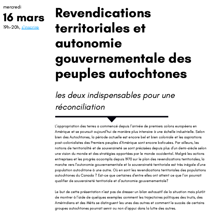 Collectif_VR's tweet photo. Conférence @LabrecheYves, anthropologue

Mercredi 16 mars 19h-20h (HAC)

Pour s'inscrire: https://t.co/m5zlu3GFof

#autonomiegouvernementale #Autochtones #reconciliation #frcan #frmb @ustboniface https://t.co/yNLolN55Z6