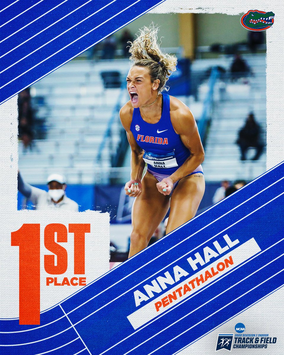 ANNA HALL. NCAA CHAMPION 🤩

She scores 4586 points to become the first NCAA Indoor Champion in the Pentathlon in Florida history!