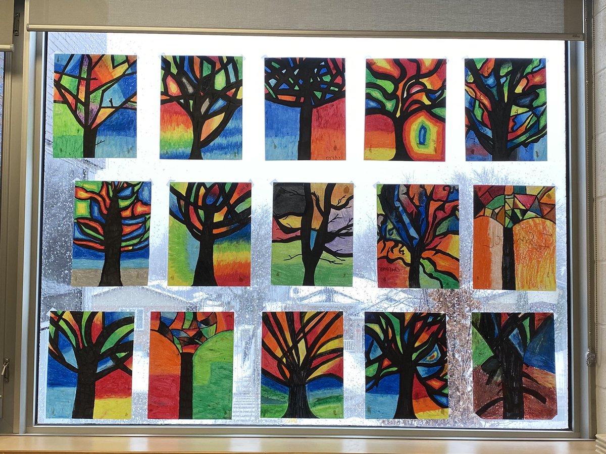 beverms1's tweet photo. Silverhawks Artis-tree: Junior pastel art inspired by the artist Piet Mondrian and Mrs.Whicher https://t.co/QXeUkInm8A