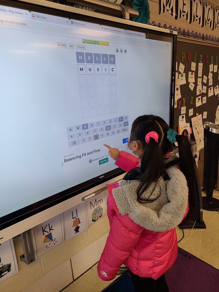 Inspired by <a href="/CHES_TAG/">Mrs. Wendy Walton</a> we tried Wordle (for kids) today! It was a hit!