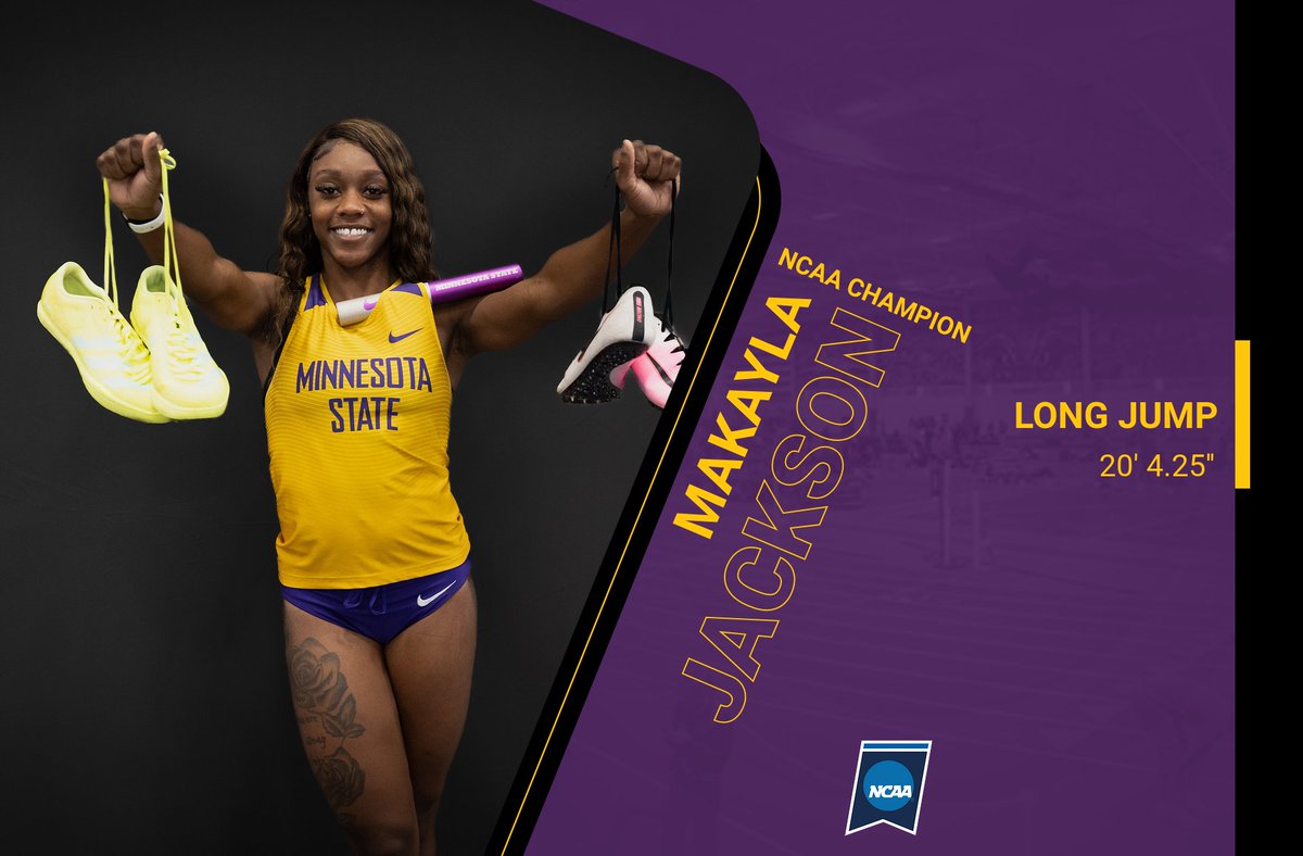 Makayla Jackson is your 2022 NCAA Division II Women's Long Jump National Champion!!! #HornsUp #MavFam