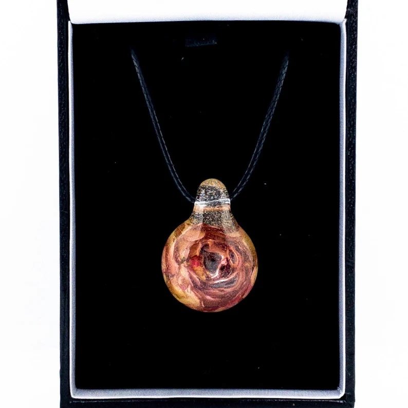Mini Orange Forever Rose Pendant