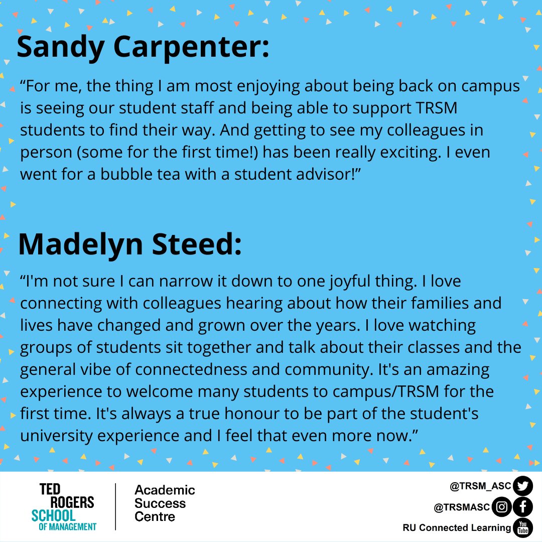 We're finally transitioning back on campus and we’re so excited! Meet our wonderful Student Success Facilitator, Sandy Carpenter (they/them/their or she/her) and our amazing Academic Support Manager, Madelyn Steed (she/her)! 
What was your favourite part of being back on campus?