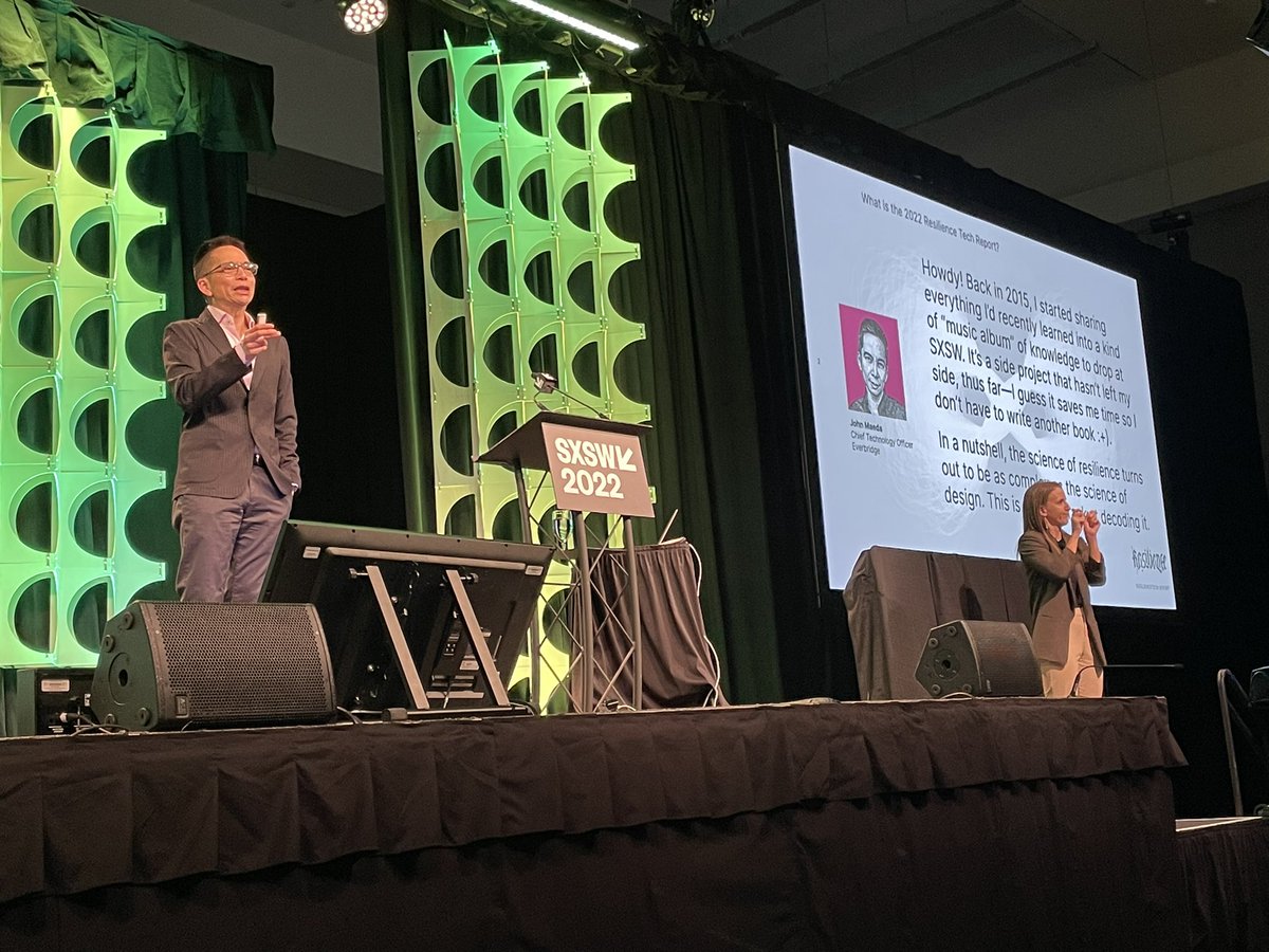 RyoZeBrand's tweet photo. "RESILIENCE TECH REPORT 2022" start @sxsw by @johnmaeda
#sxsw #johnmaeda #risd https://t.co/3wwbU1Pqbz