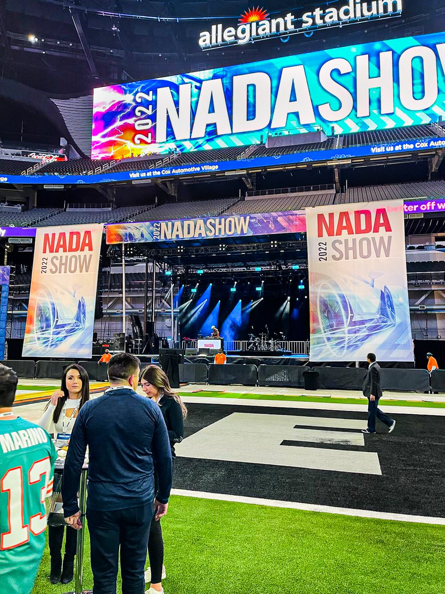 POAutoLogistics's tweet photo. We made it to Vegas! We kicked off the NADA Show at the brand new Allegiant Stadium last night. At the celebration, Train performed live-- nothing like hearing a band we all love! It is SO good being back in person with the automotive community!

#nada2022 #wearepal https://t.co/FCxfPBlbh9